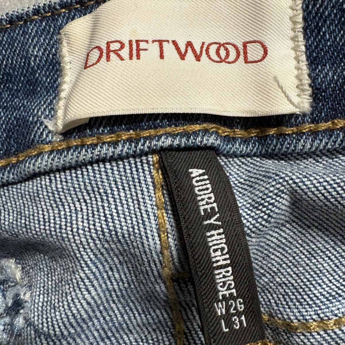 Driftwood Audrey High Rise Embroidered Distressed Jeans Womens 26 Blue Floral