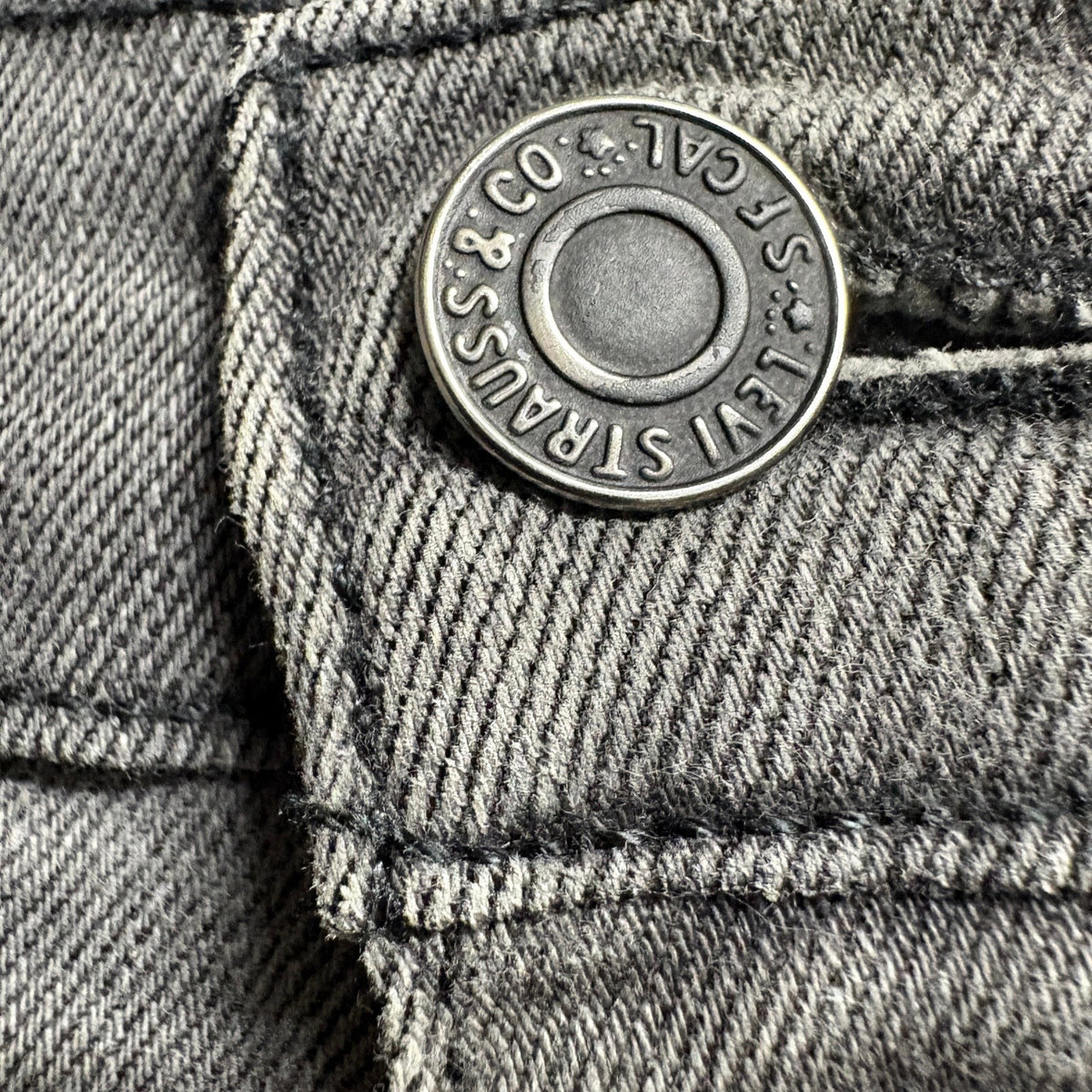 Levi's Mens Gray Denim Jeans Size 34x32 W34 L32 Straight Leg Stretch Cotton