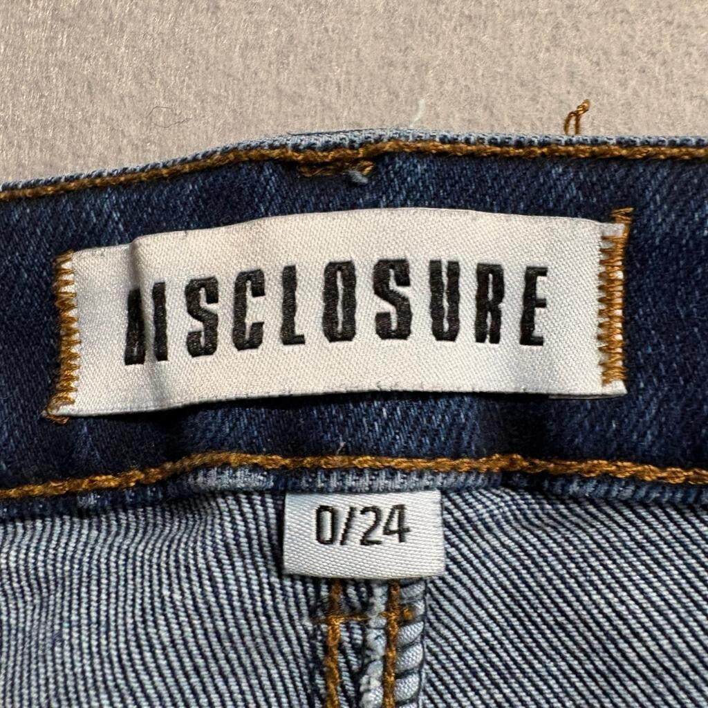 Disclosure Flare Jeans Womens Size 0/24 Blue Denim Stretch Mid Rise