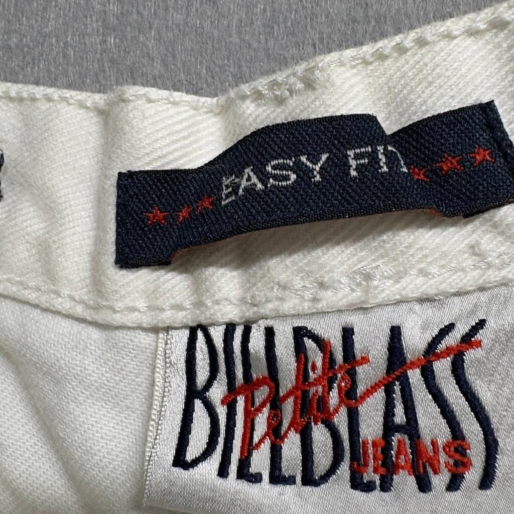 Bill Blass Jeans Womens 12P White Denim High Rise Straight Leg Easy Fit Vintage