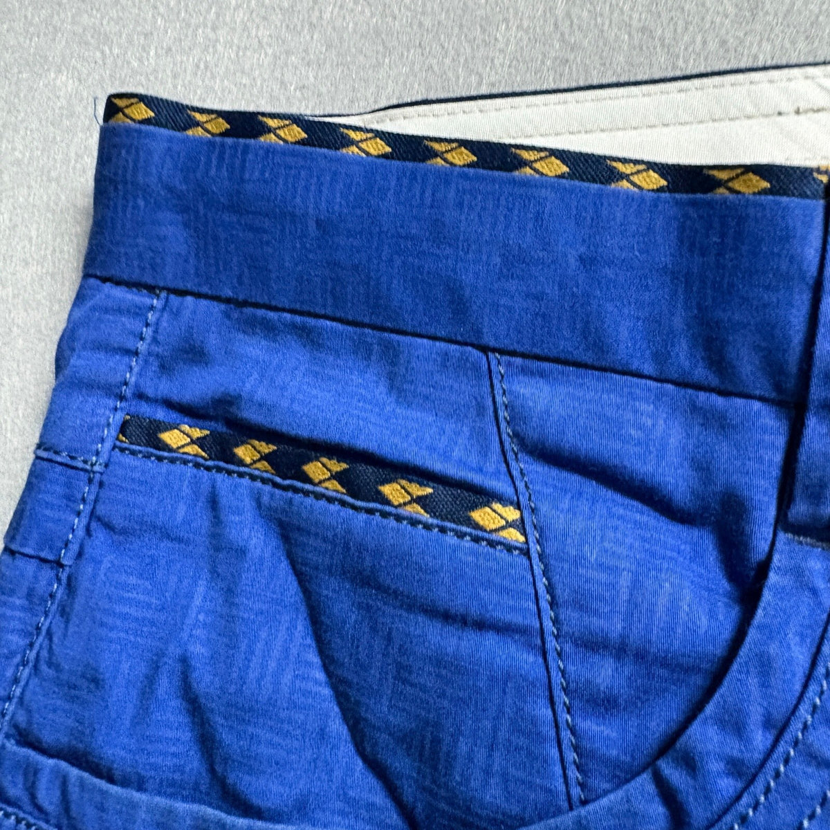 Moderno Womens Pants Size 36 Blue Cotton Blend Flat Front Chino Trousers