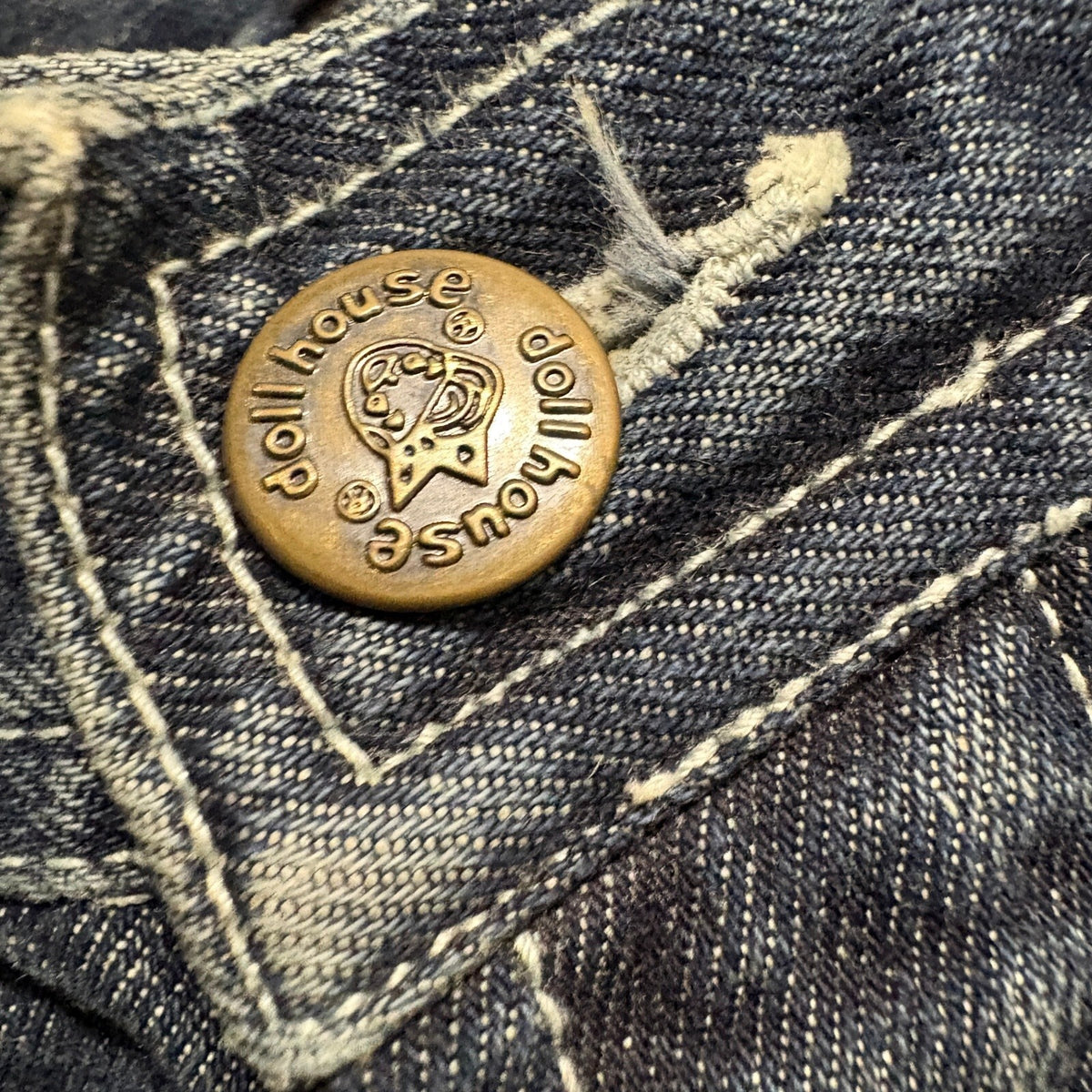 Dollhouse Flare Jeans Womens Size 1/2 Blue Denim Low Rise Y2K Vintage 100%