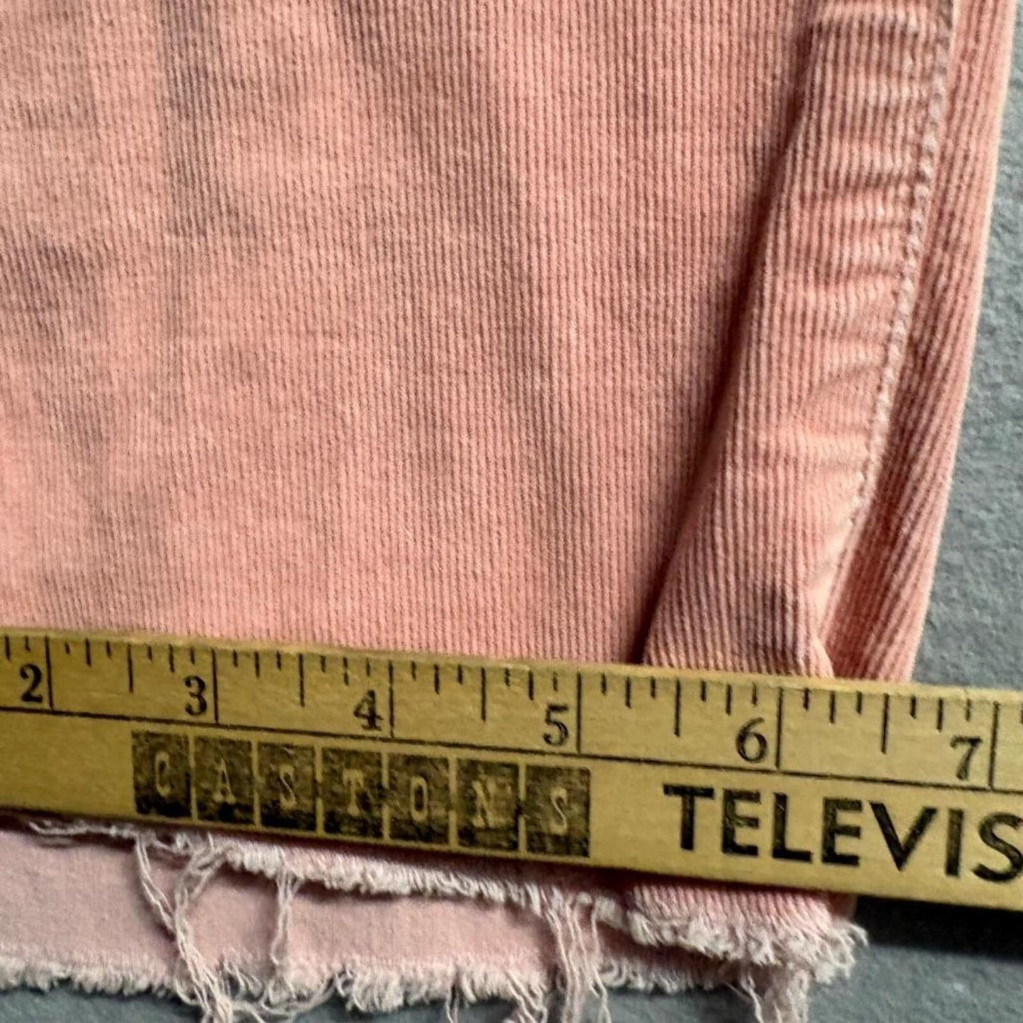 Mother Insider Crop Step Fray Corduroy Pants Womens 24 Pink Eraser Raw Hem