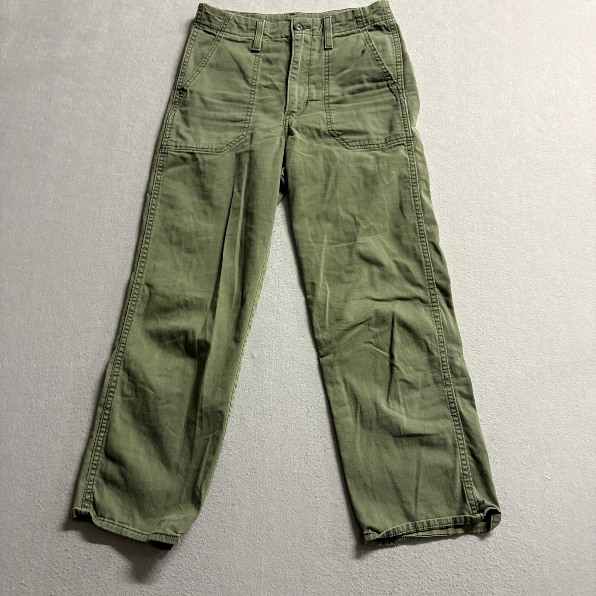 Levis Utility Pants Womens 25 Green Cotton Twill Straight Leg Cargo Carpenter