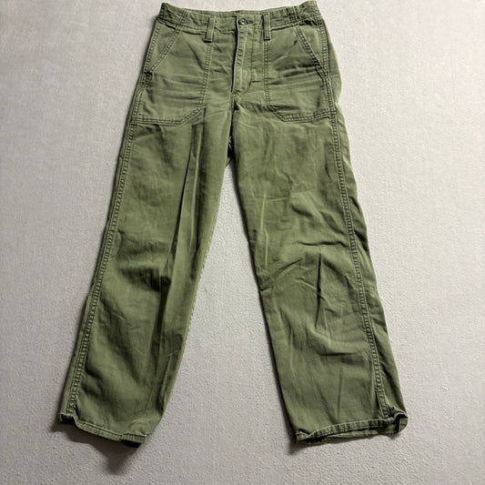 Levis Utility Pants Womens 25 Green Cotton Twill Straight Leg Cargo Carpenter