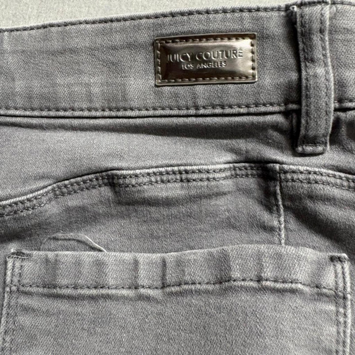Juicy Couture Girls Skinny Jeans Size 6 Gray Stretch Denim Pull On Elastic Waist