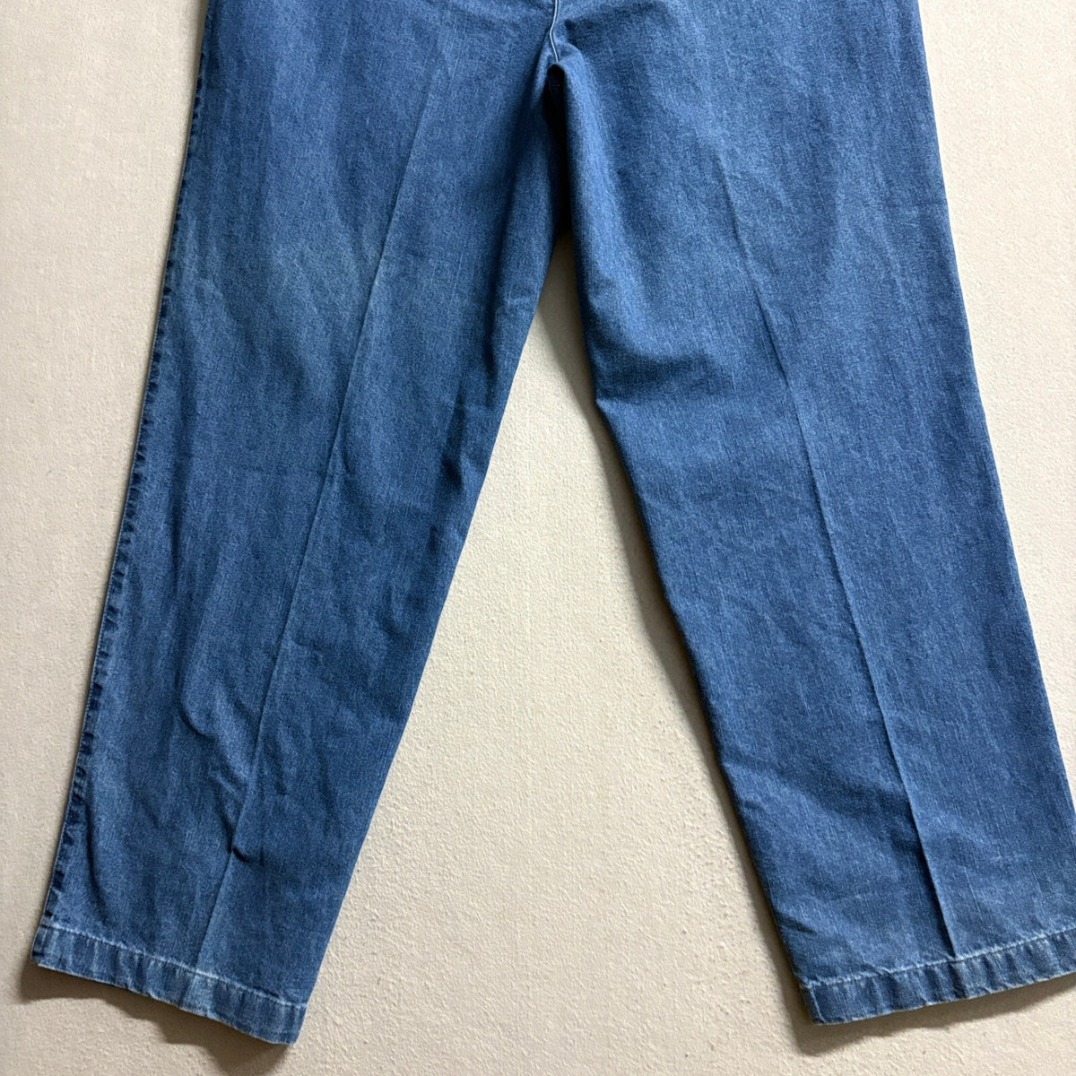The Original Khaki Co Mens Pleated Blue Denim Pants Jeans 40x31 Relaxed Fit