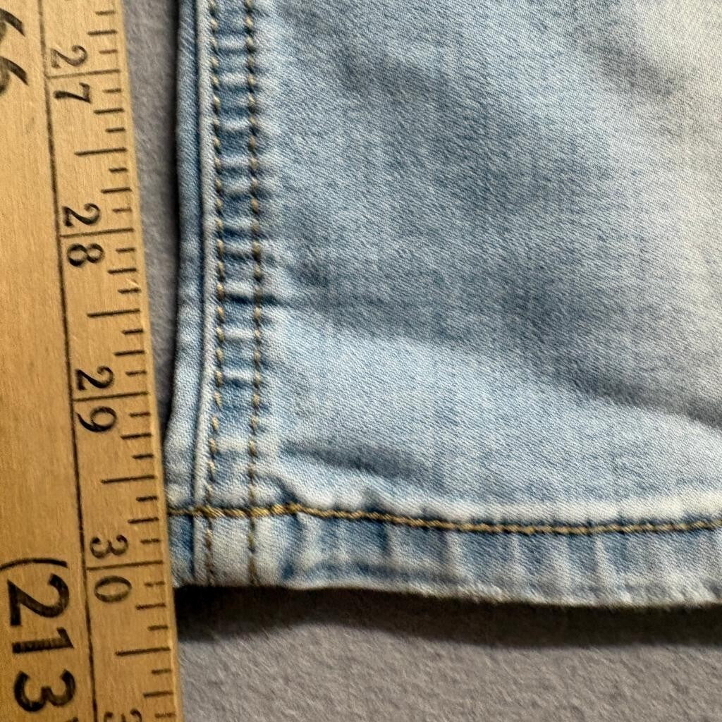 Only Jeans Womens 30 Light Wash Distressed Low Rise Skinny Lace Up Back Pocket