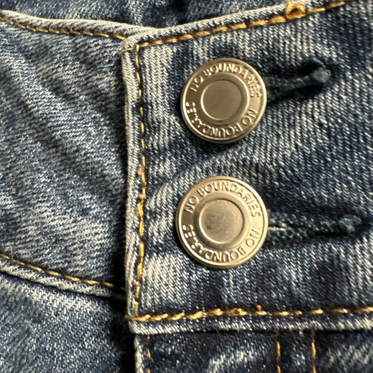No Boundaries Flare Jeans Womens Size 2 Blue Denim Seamed Front High Rise