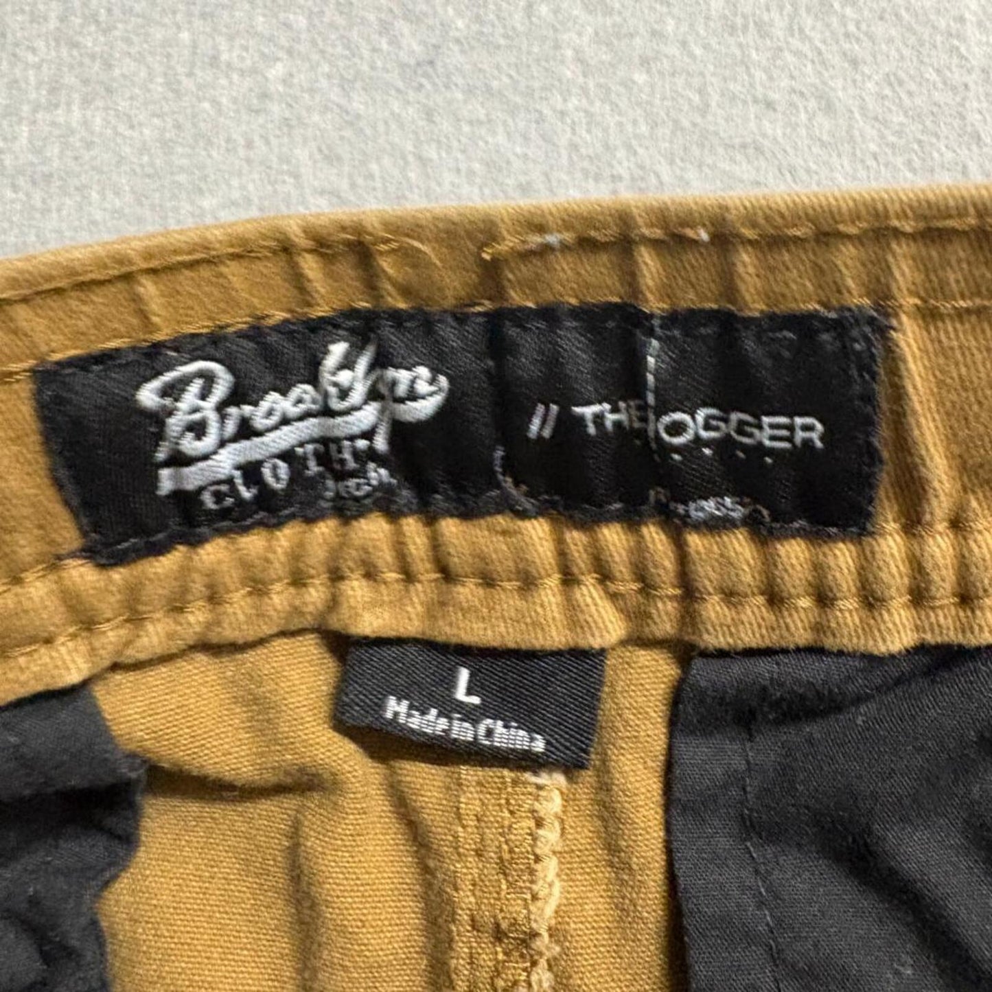 Brooklyn Cloth Jogger Pants Mens Large Brown Cotton Blend Elastic Waist Stretch