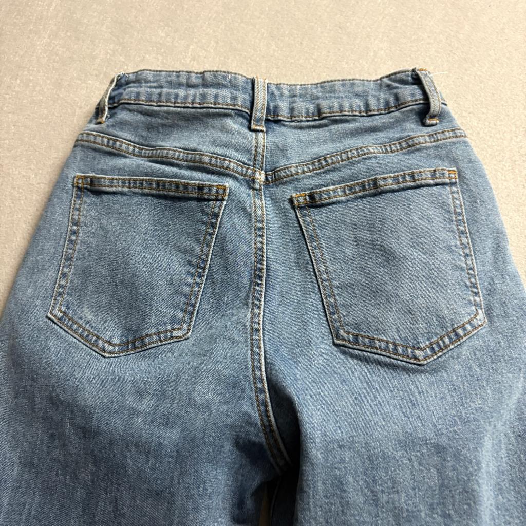 Cotton On Stretch Mom Jeans Womens US 4 Blue Denim High Rise Tapered Leg