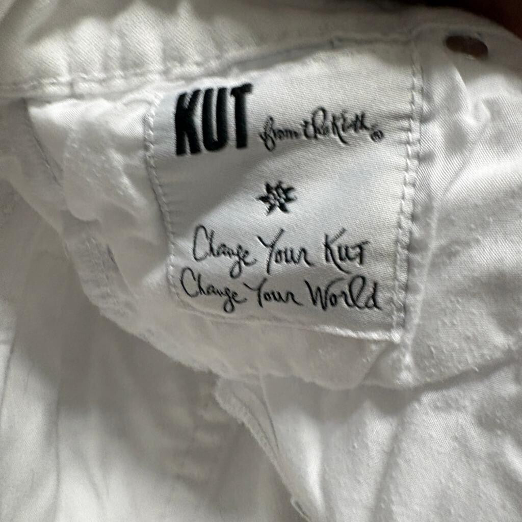 Kut from the Kloth Natalie High Rise Bootcut Jeans Womens Size 6 White Denim