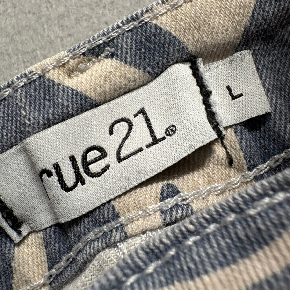 Rue21 Womens Swirl Print High Rise Wide Leg Jeans Size Large Blue Beige Y2K