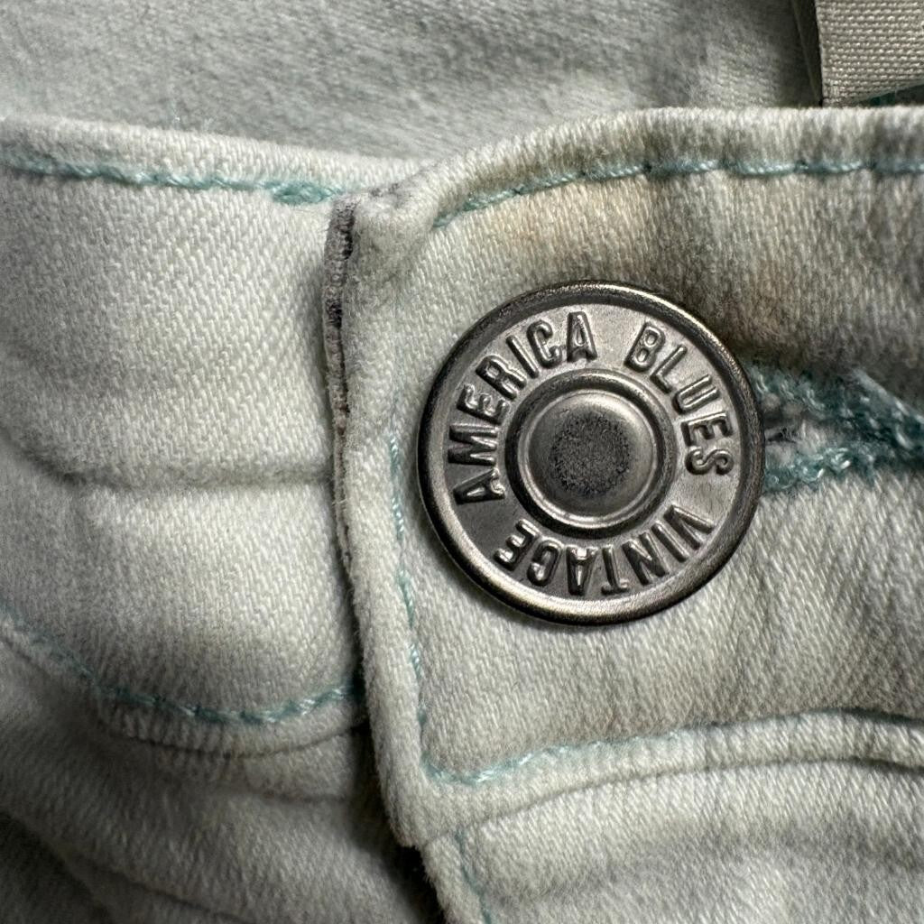 Vintage America Blues Boyfriend Jeans Womens 4/27 Light Green Denim Stretch