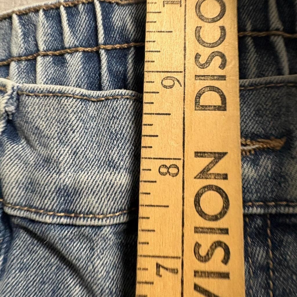Excuse Girls Blue Cargo Jeans Size S Elastic Waist Straight Leg Denim Utility