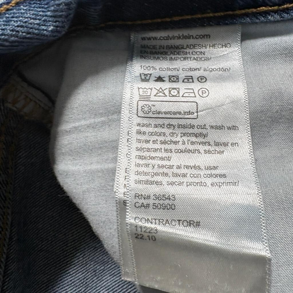 Calvin Klein Standard Straight Jeans Mens 34x30 Blue Denim Classic Fit Pant