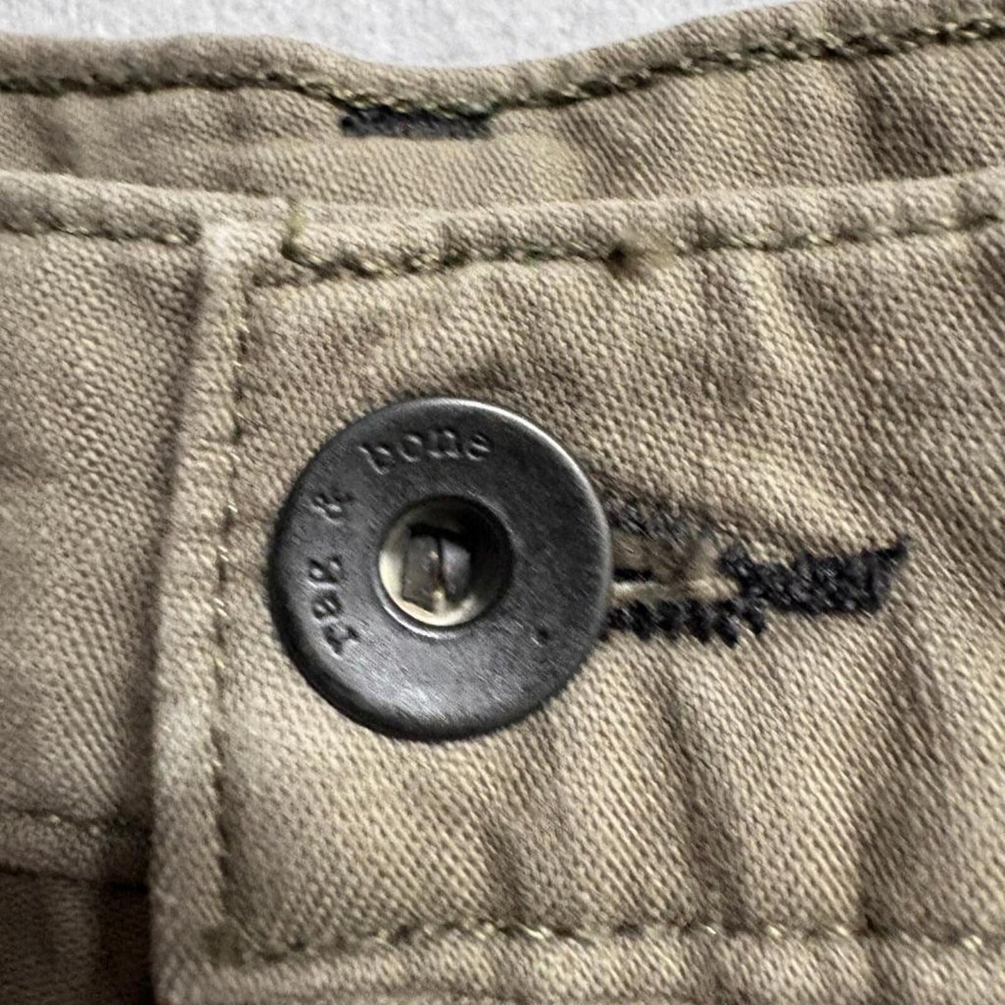 Rag & Bone New York Mens Chino Shorts Size 36 Army Green Cotton Flat Front