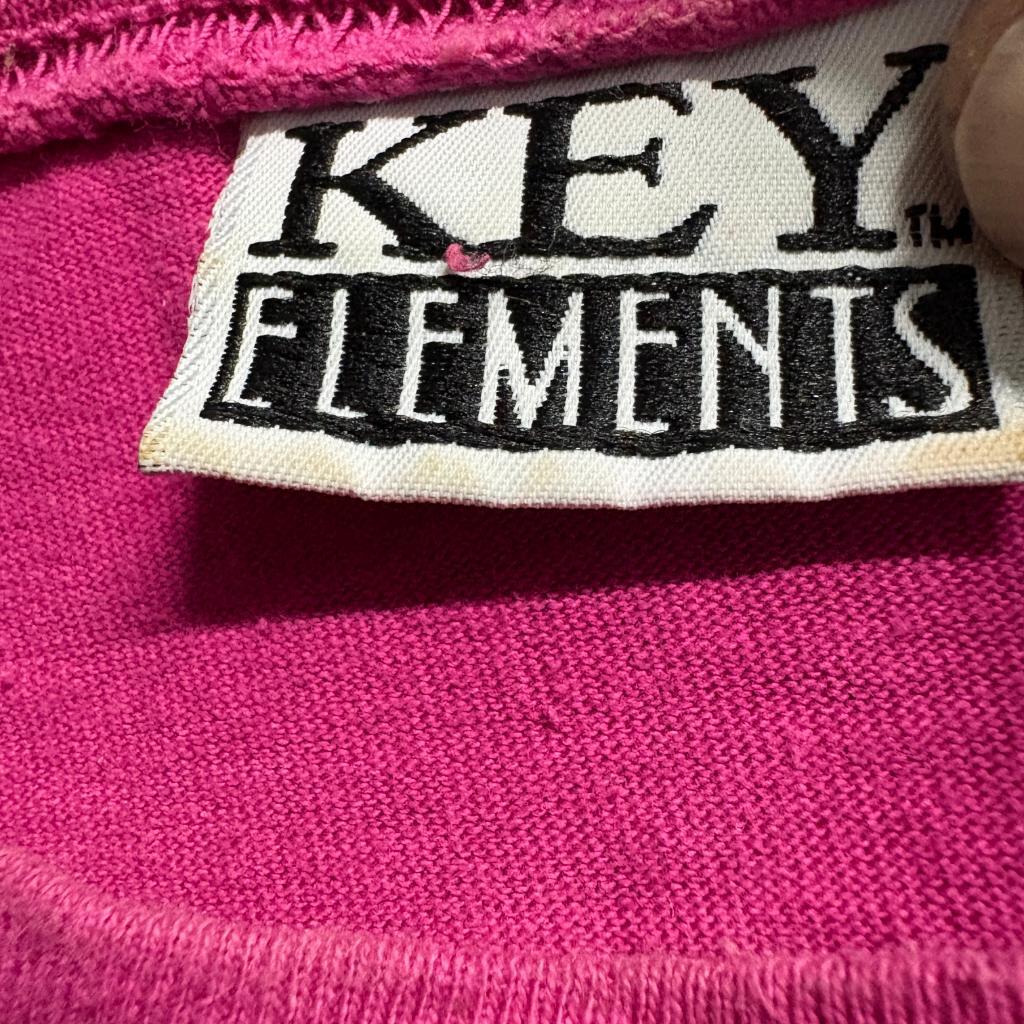 Vintage Key Elements Blank T-Shirt Mens Large Magenta Pink Single Stitch Cotton