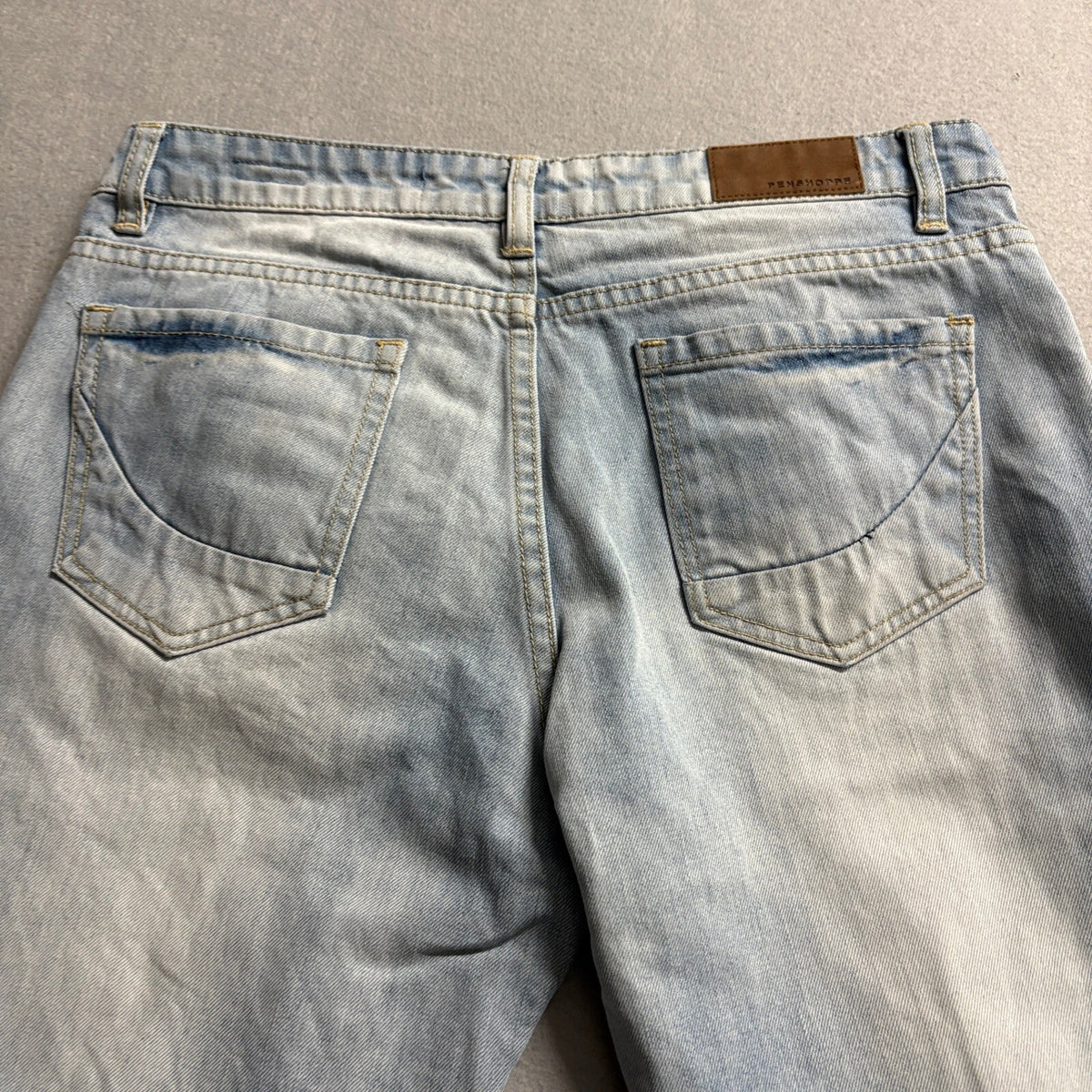 Penshoppe Denimlab Fluid Jeans Womens Small Light Wash Distressed Raw Hem Cotton