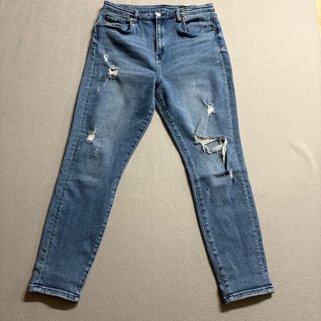BlankNYC The Great Jones High Rise Skinny Jeans Womens 31 Distressed Blue Denim
