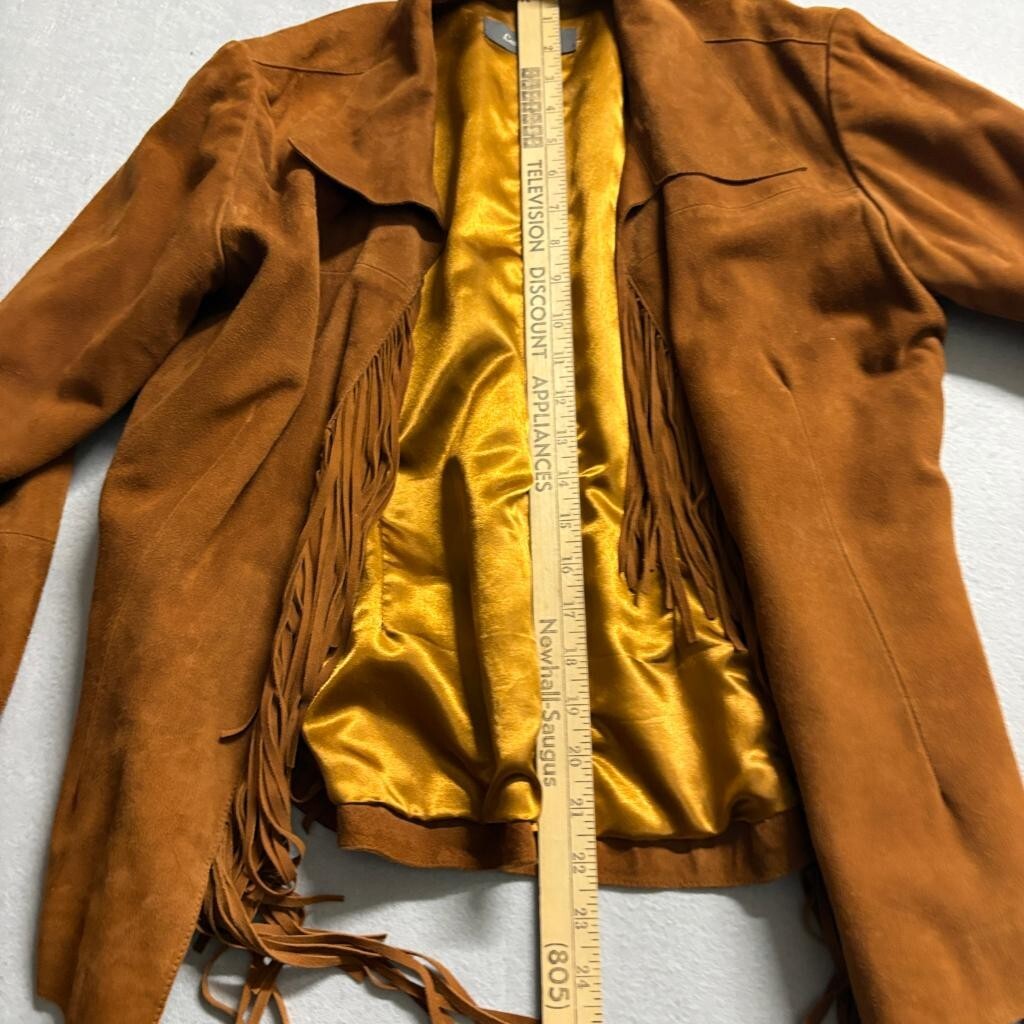 Leather Sound Suede Fringe Jacket Womens 40 Brown Western Boho Festival Coat