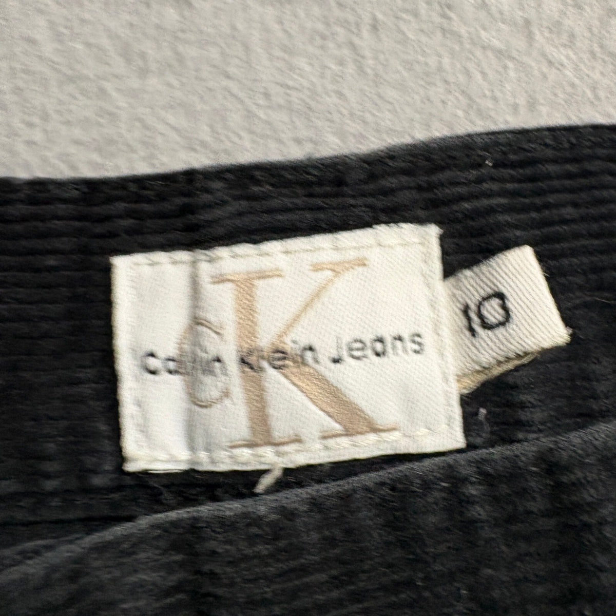 Calvin Klein Jeans Womens Size 10 Black Corduroy Pants High Rise Straight Leg