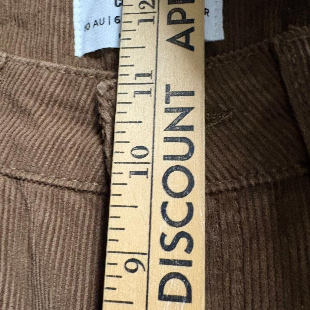Cotton On Cord Straight Jean Womens Size 6 US Brown Corduroy High Rise Pants