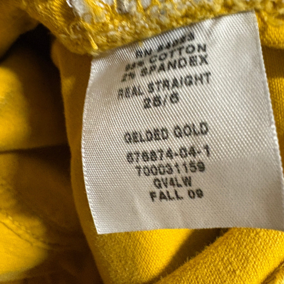 Gap 1969 Real Straight Corduroy Pants Womens 28/6 Yellow Gilded Gold Stretch