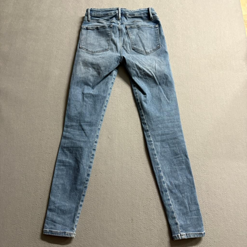 Frame Le High Skinny Jeans Womens 25 Blue Denim Stretch High Rise Slim Fit