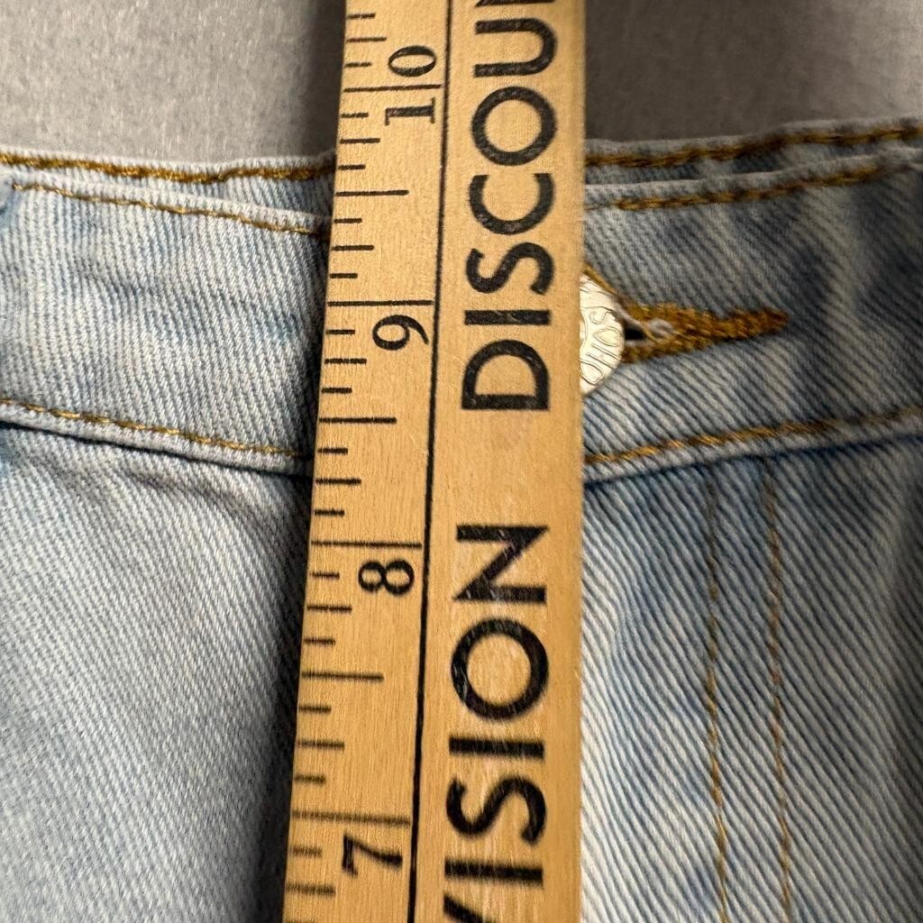 Soho Blue Denim Wide Leg Jeans Girls Size 10 Light Wash Bow Pattern Denim