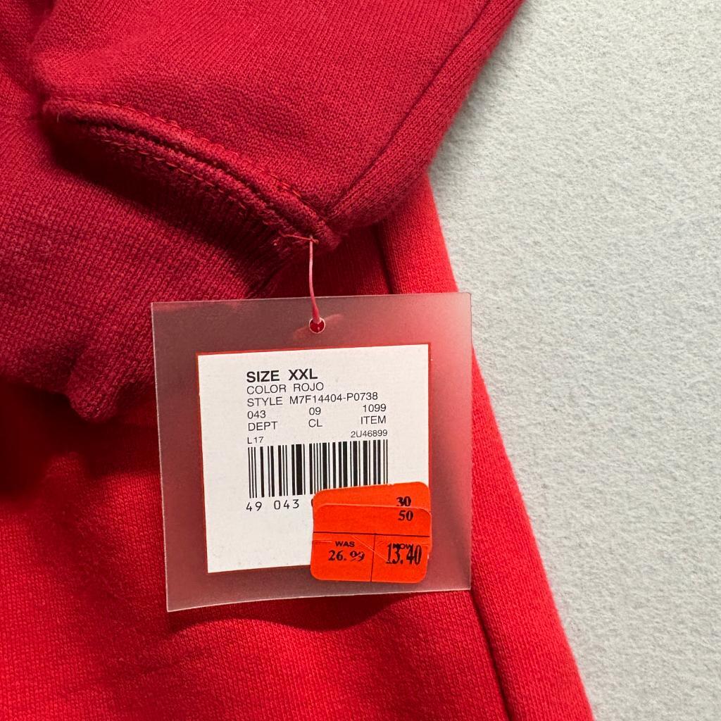 Mossimo Supply Co Hoodie Womens XXL Red Full Zip Raglan Sleeve Sweatshirt NWT
