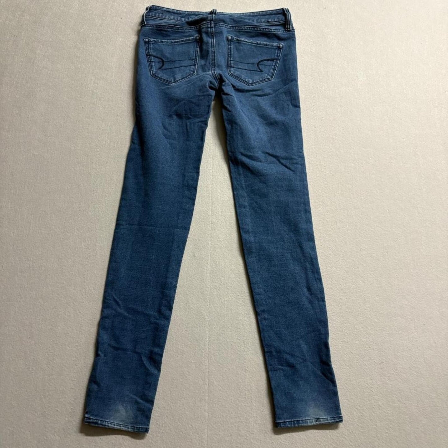 American Eagle Stretch Jegging Jeans Womens Size 0 Regular Blue Denim Low Rise
