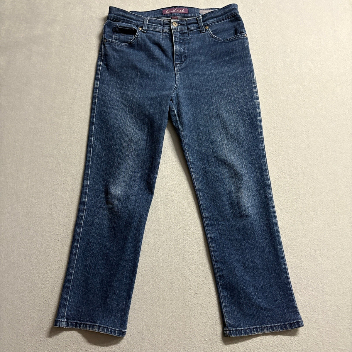 Gloria Vanderbilt Amanda Jeans Womens 12P Blue Denim Classic Rise Straight Leg