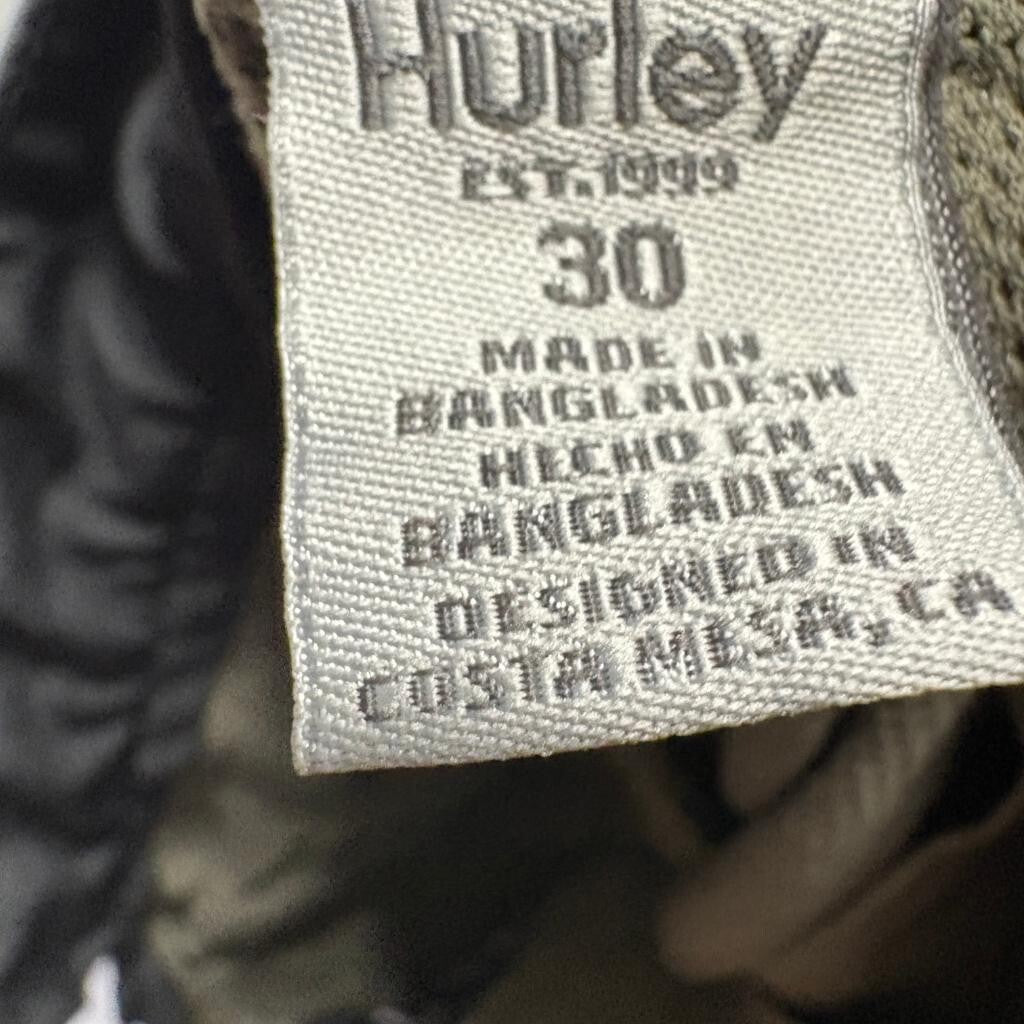Hurley Mens Chino Board Shorts Size 30 Green Brown Hybrid Walk Shorts