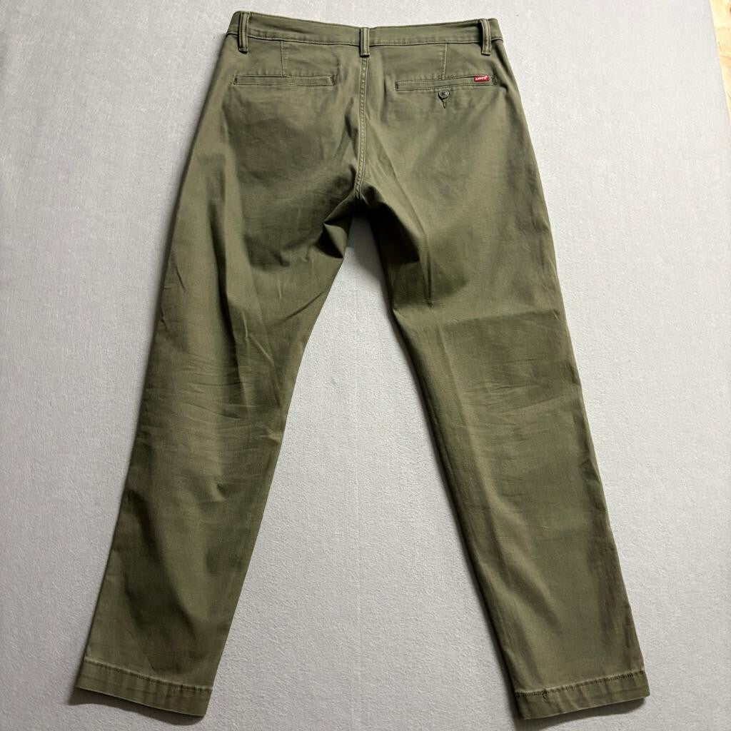 Levis XX Chino Standard Taper Pants Mens 32x30 Olive Green Stretch Twill