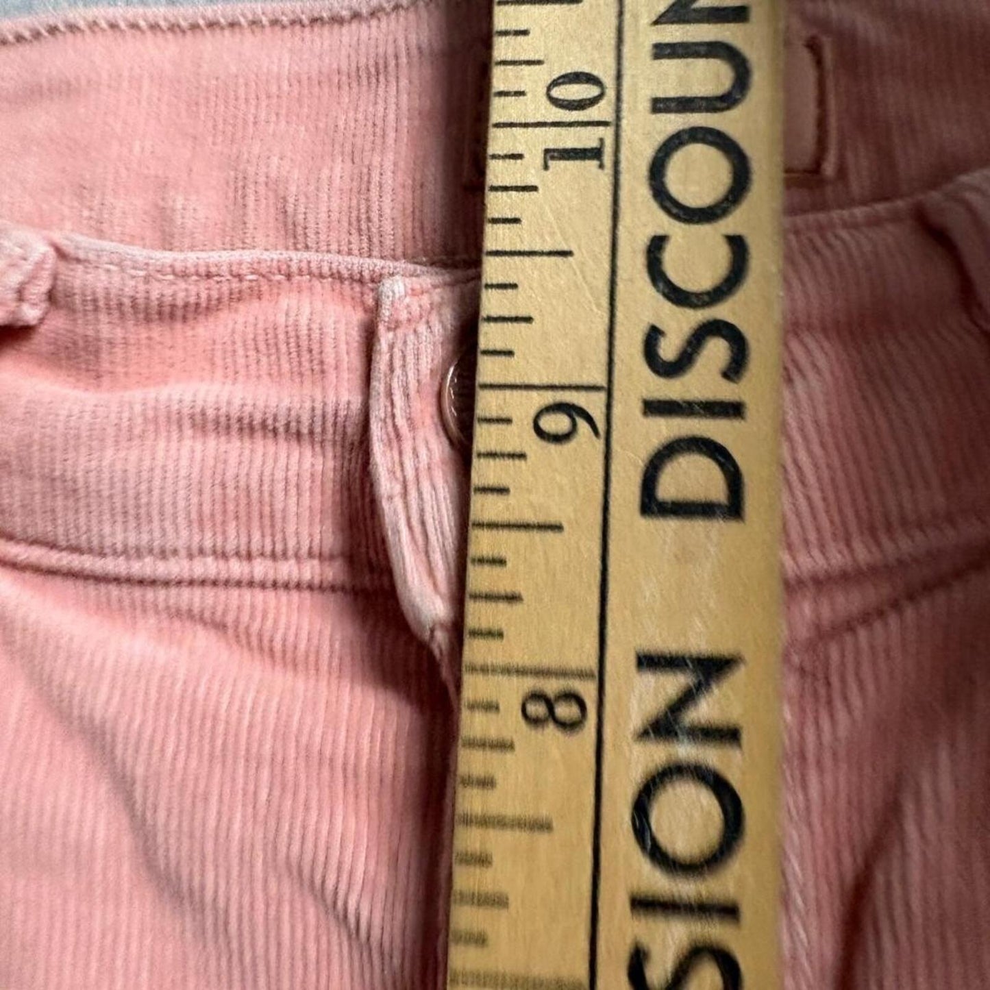 Mother Insider Crop Step Fray Corduroy Pants Womens 24 Pink Eraser Raw Hem