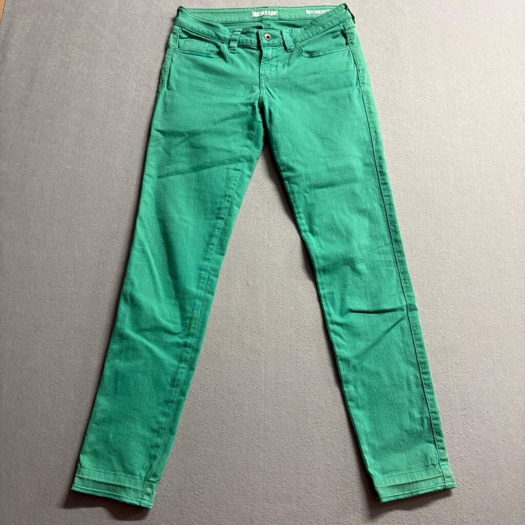 Guess Britney Skinny Jeans Womens 28 Green Denim Low Rise Stretch Pants