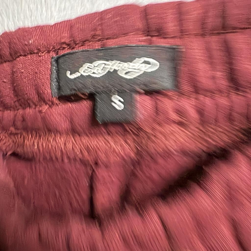 Ed Hardy Womens Tracksuit Set Small Maroon Tiger Graphic Crop Hoodie Sweatpants