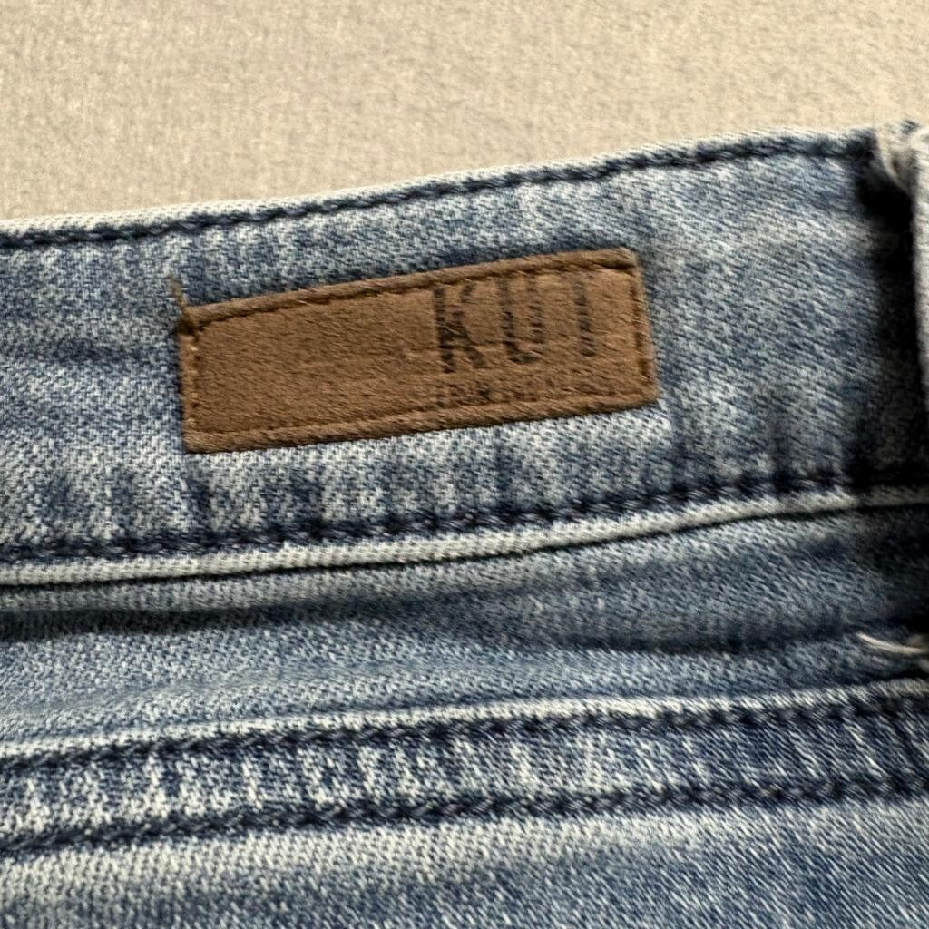Kut from the Kloth Jeans Womens 10 Blue Denim Stretch Straight Leg Cuffed