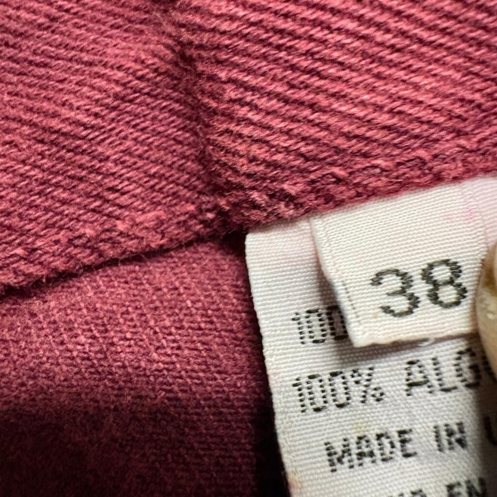 Vintage Rodin Jeans Womens 38 Burgundy Red Denim High Rise Straight Leg Made USA