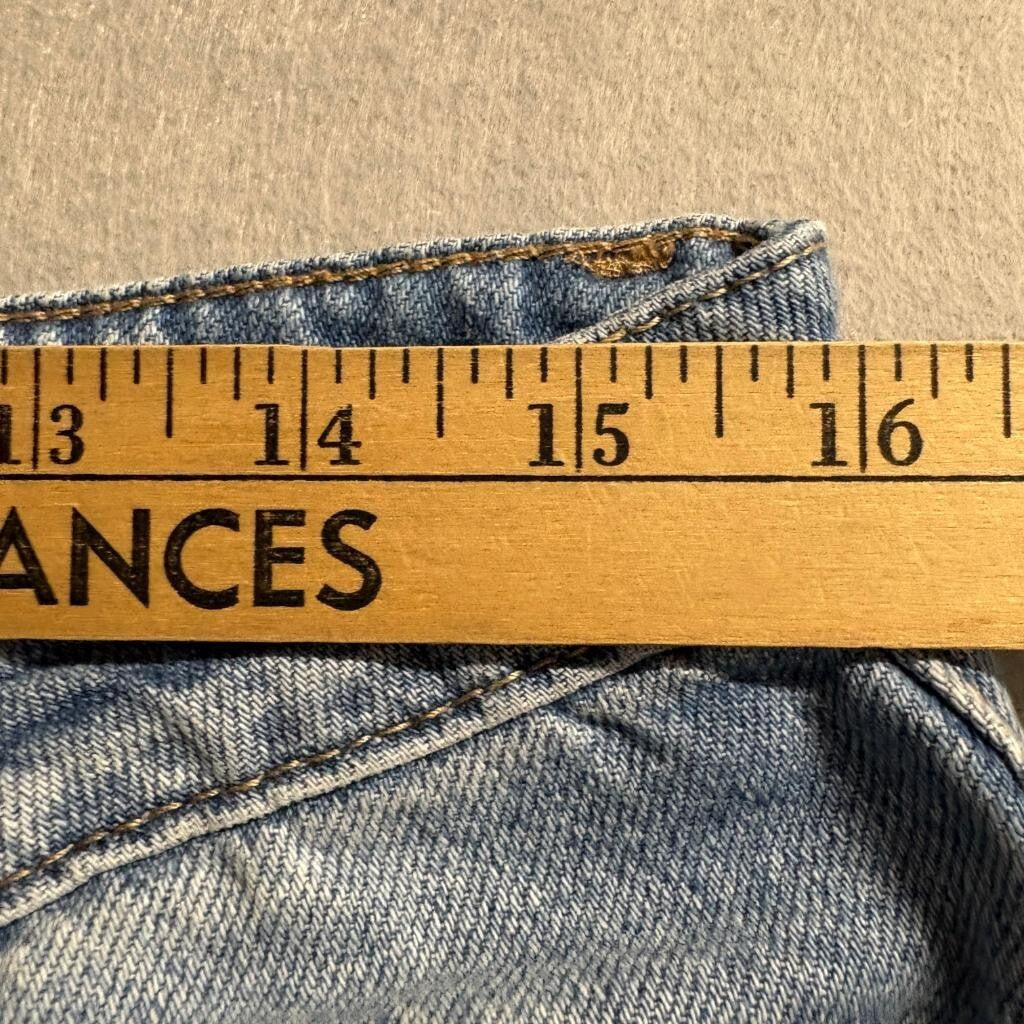 Gogo Jeans USA Womens Size 11/30 Wide Leg Cuffed Denim Blue Jeans