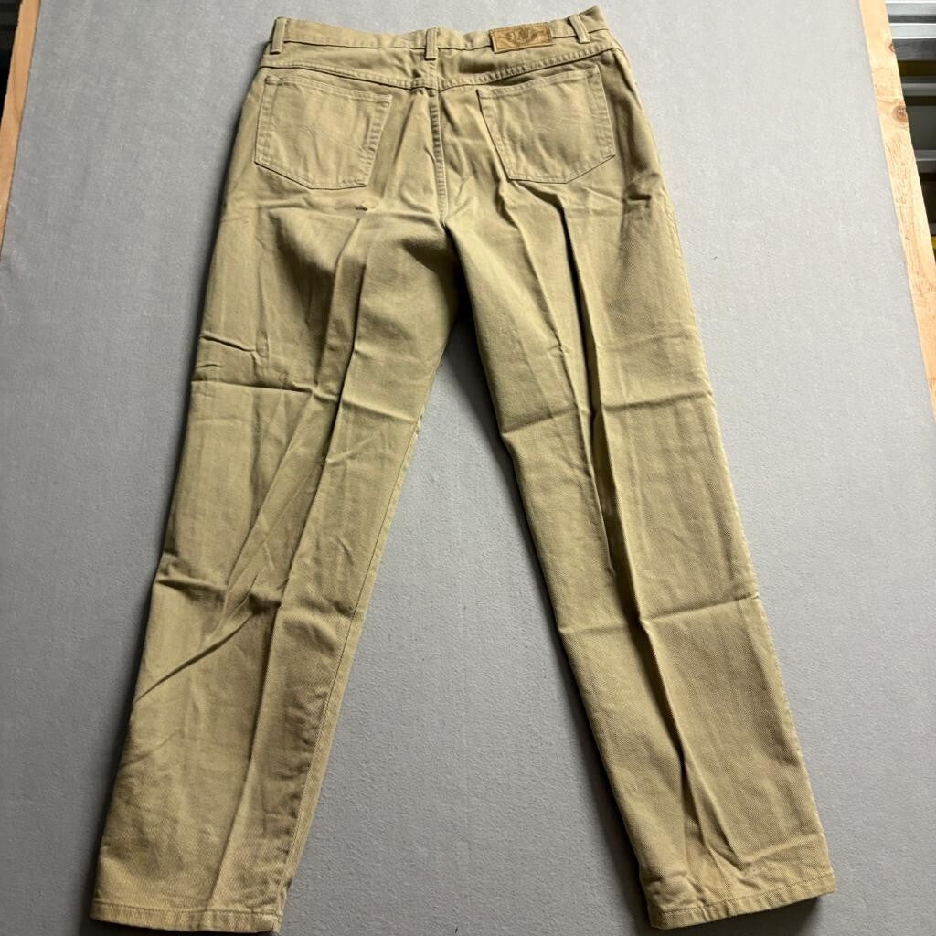 East Coast LAW Original Product Jeans Womens 38x32 Khaki Tan Denim Straight Leg