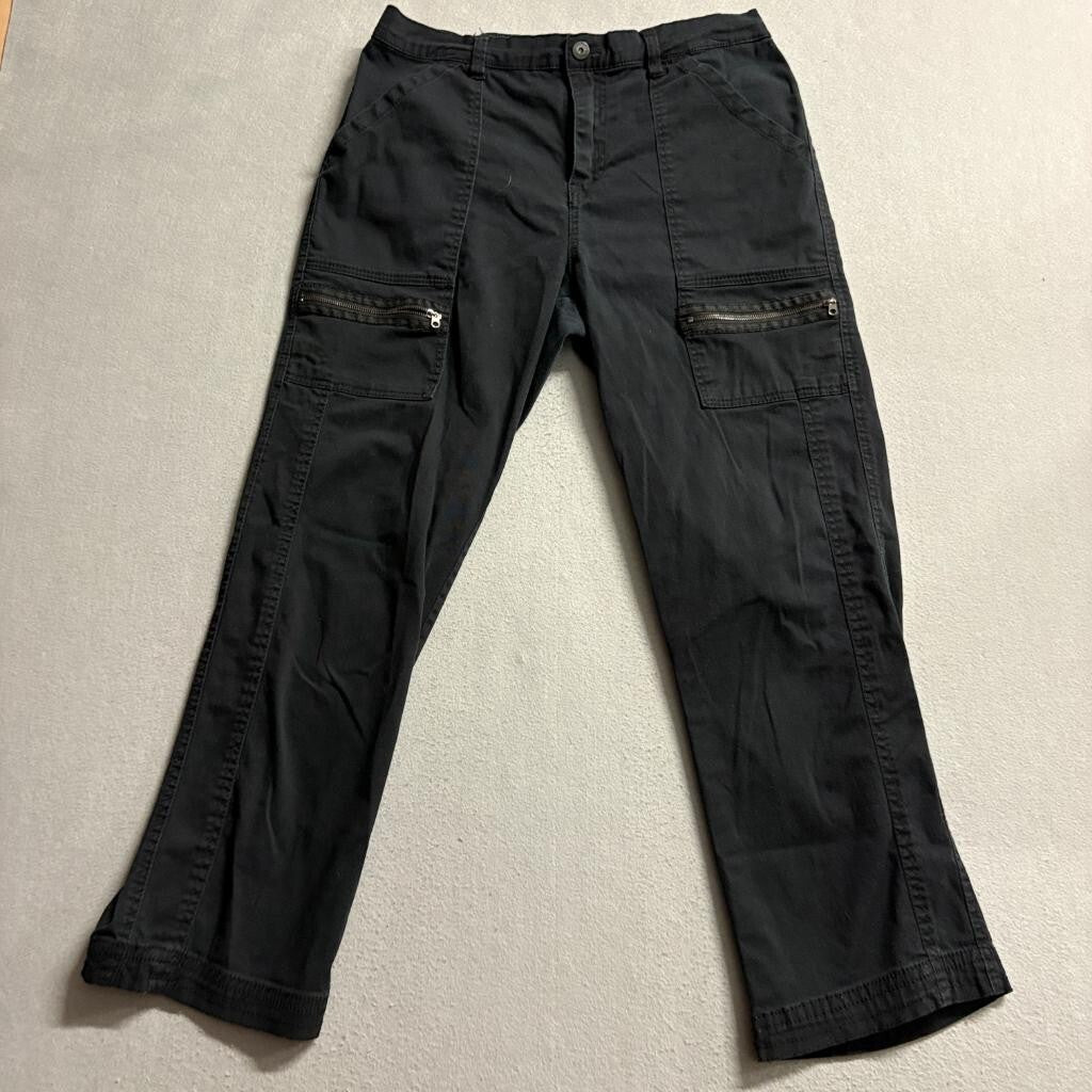 Supplies by Unionbay Cargo Pants Womens 10 30W Black Stretch Utility Ankle Crop