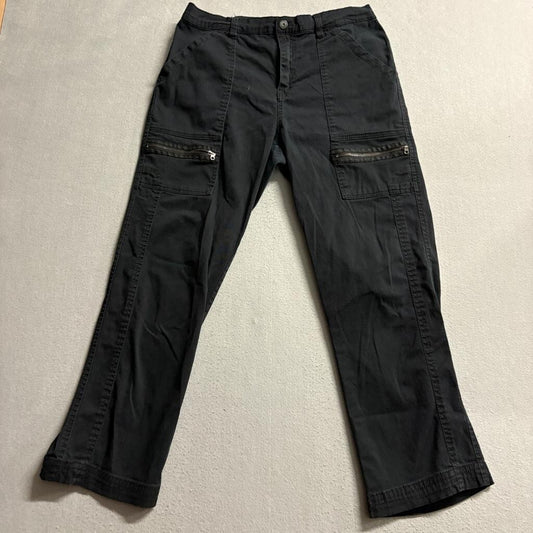 Supplies by Unionbay Cargo Pants Womens 10 30W Black Stretch Utility Ankle Crop