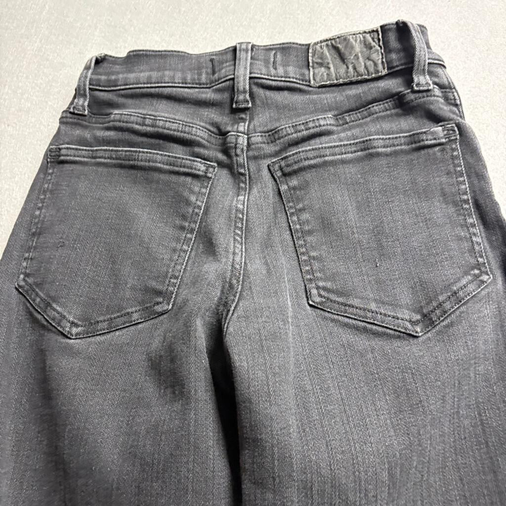 Madewell The Perfect Vintage Wide Leg Jeans Womens Size 25 Black Denim High Rise