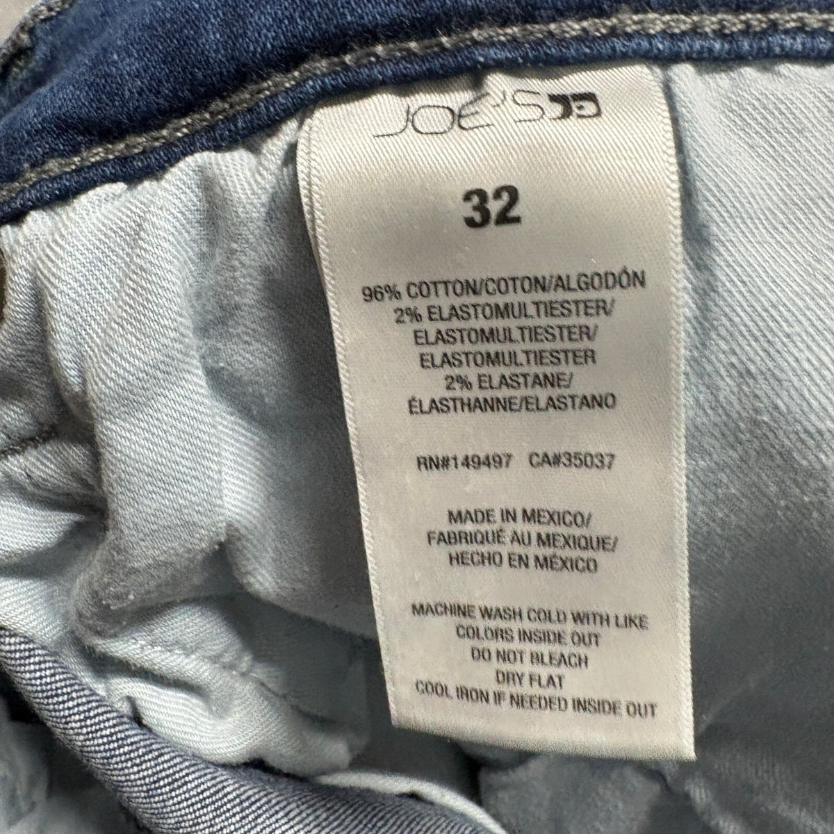 Joe's Jeans Womens Size 32 Blue Denim Stretch Straight Leg Jeans Medium Wash