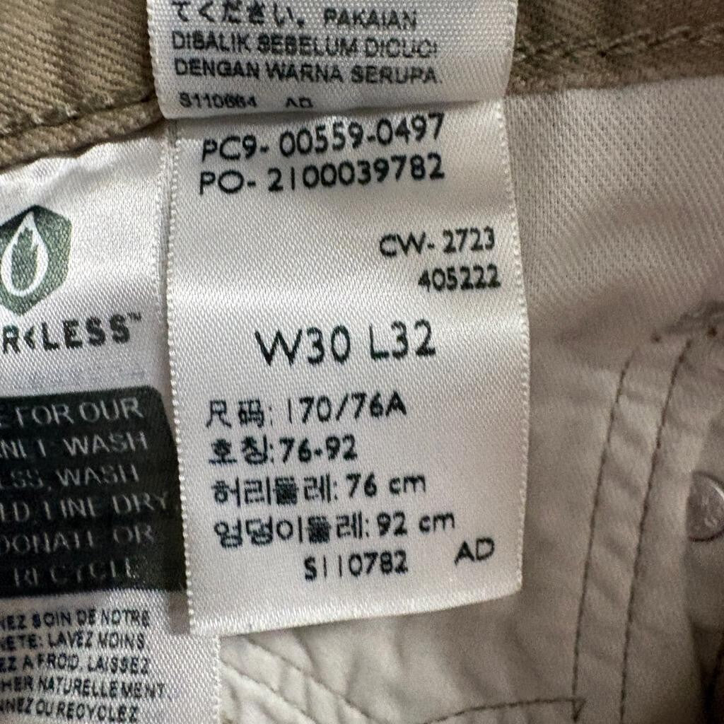 Levi's 559 Relaxed Straight Pants Mens 30x32 Brown Khaki Cotton Chino Denim