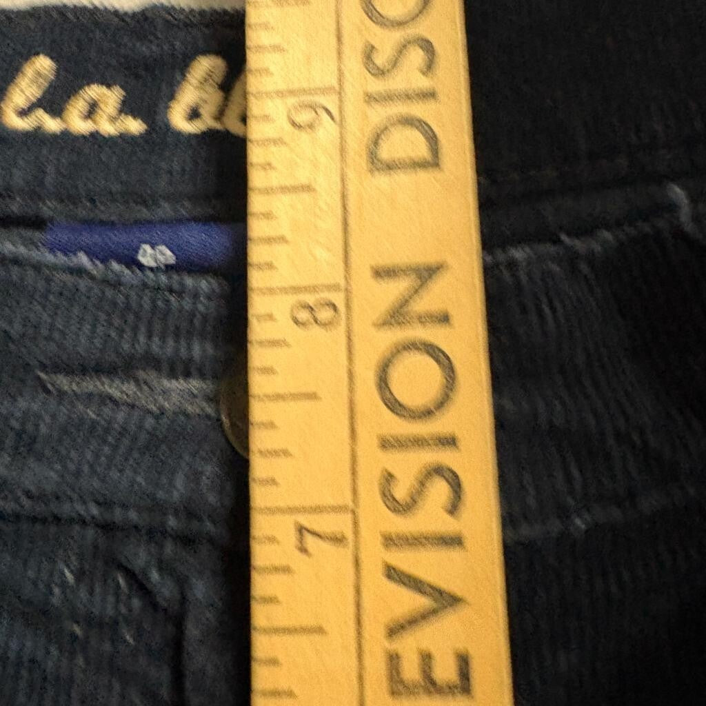 L.A. Blues Corduroy Pants Womens 4P Navy Blue Straight Leg Stretch Cotton Blend