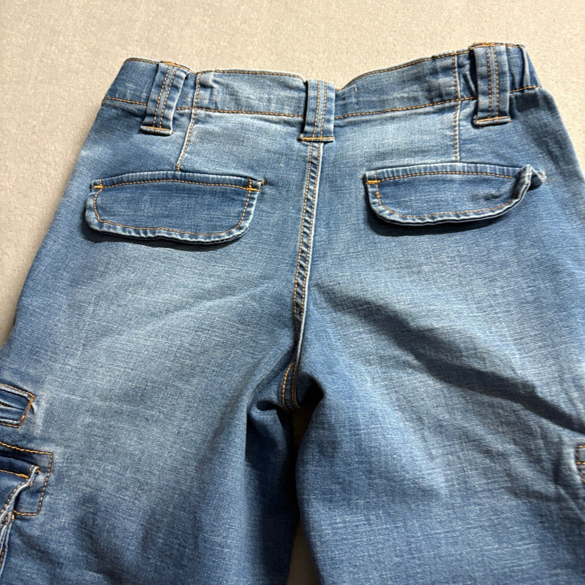 Love Trends Cargo Jeans Womens Size 3 Blue Denim Wide Leg High Rise Y2K Style