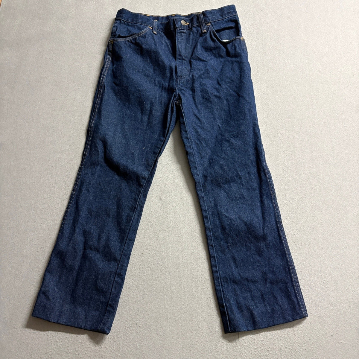 Vintage Rustler Denim Jeans Womens 32x30 Made in USA Dark Wash Straight Leg